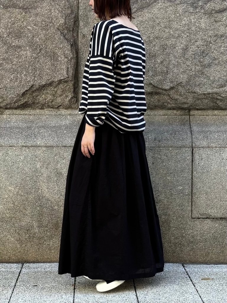NLA2351 (カットソー) REGULAR STRIPE OVER SIZE L/SL BOAT-NECK BASQUE SHIRT