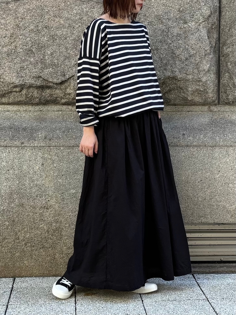 NLA2351 (カットソー) REGULAR STRIPE OVER SIZE L/SL BOAT-NECK BASQUE SHIRT