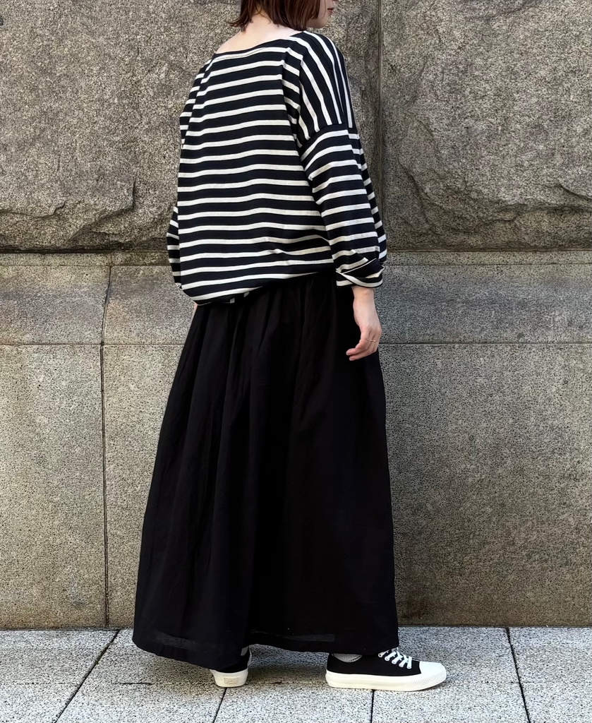 NLA2351 (カットソー) REGULAR STRIPE OVER SIZE L/SL BOAT-NECK BASQUE SHIRT