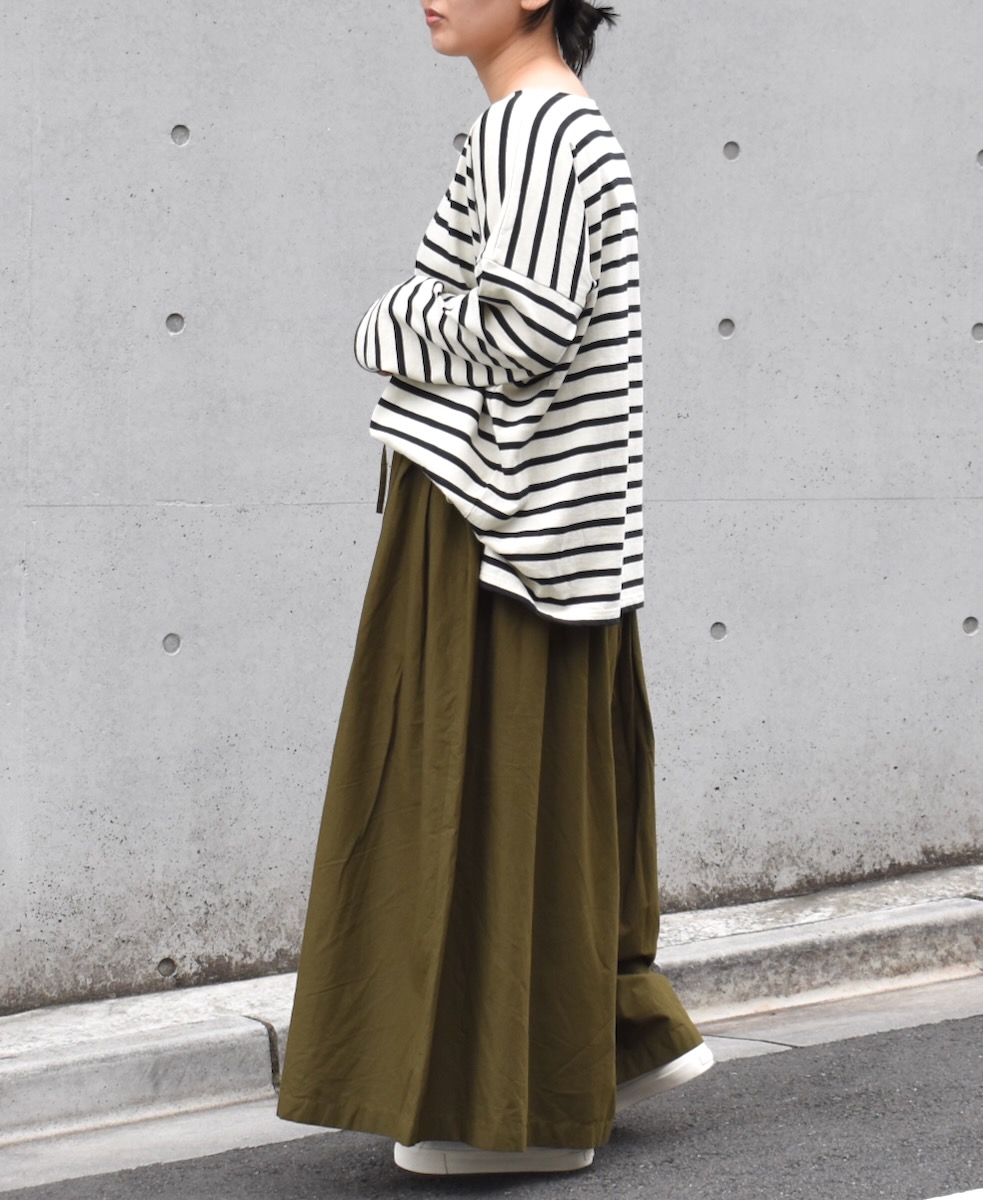 NLA2351 (カットソー) REGULAR STRIPE OVER SIZE L/SL BOAT-NECK BASQUE SHIRT