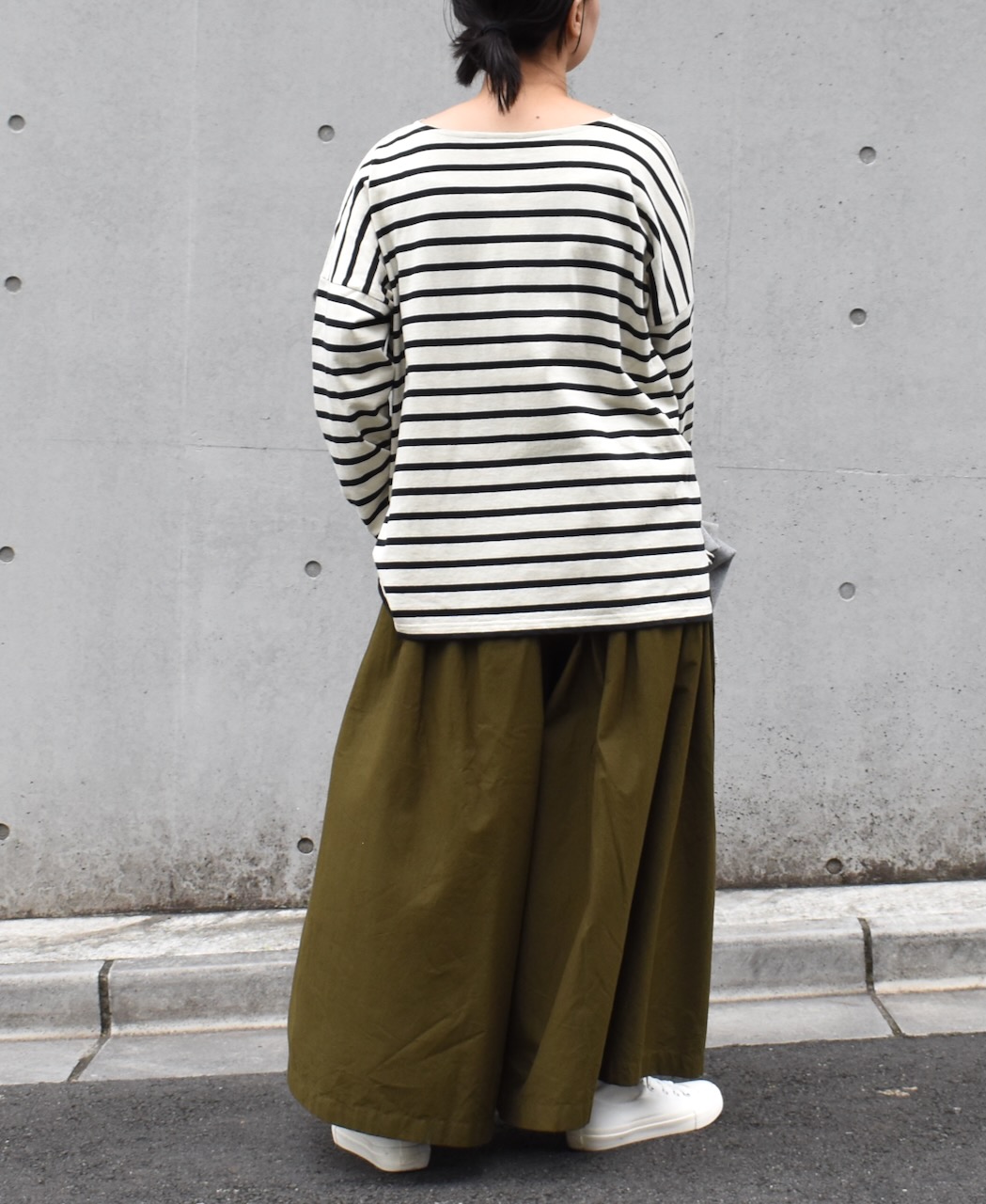 NLA2351 (カットソー) REGULAR STRIPE OVER SIZE L/SL BOAT-NECK BASQUE SHIRT