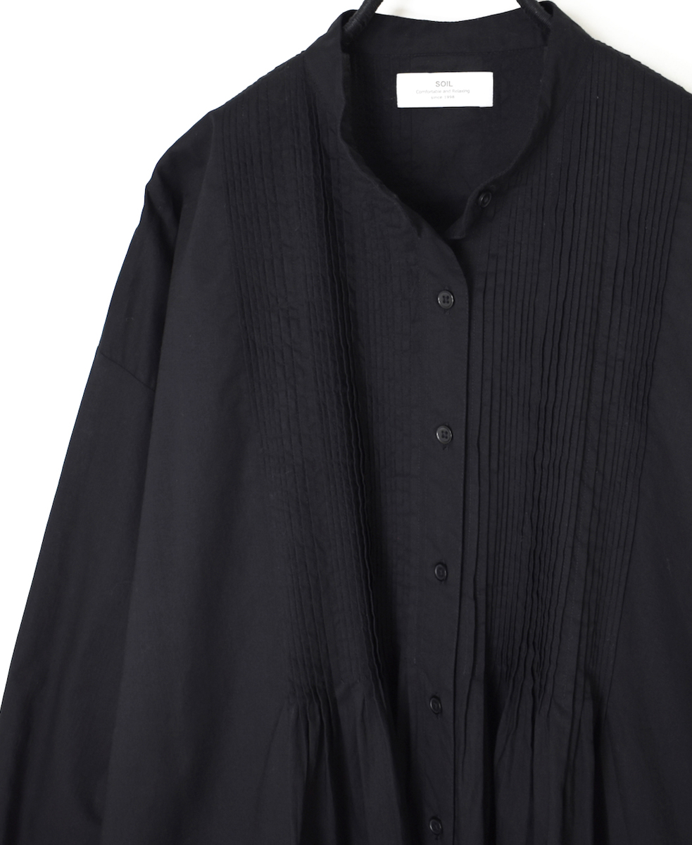 NSL25561(シャツ) 60s CAMBRIC PLAIN BANDED COLLAR PINTUCK SHIRT