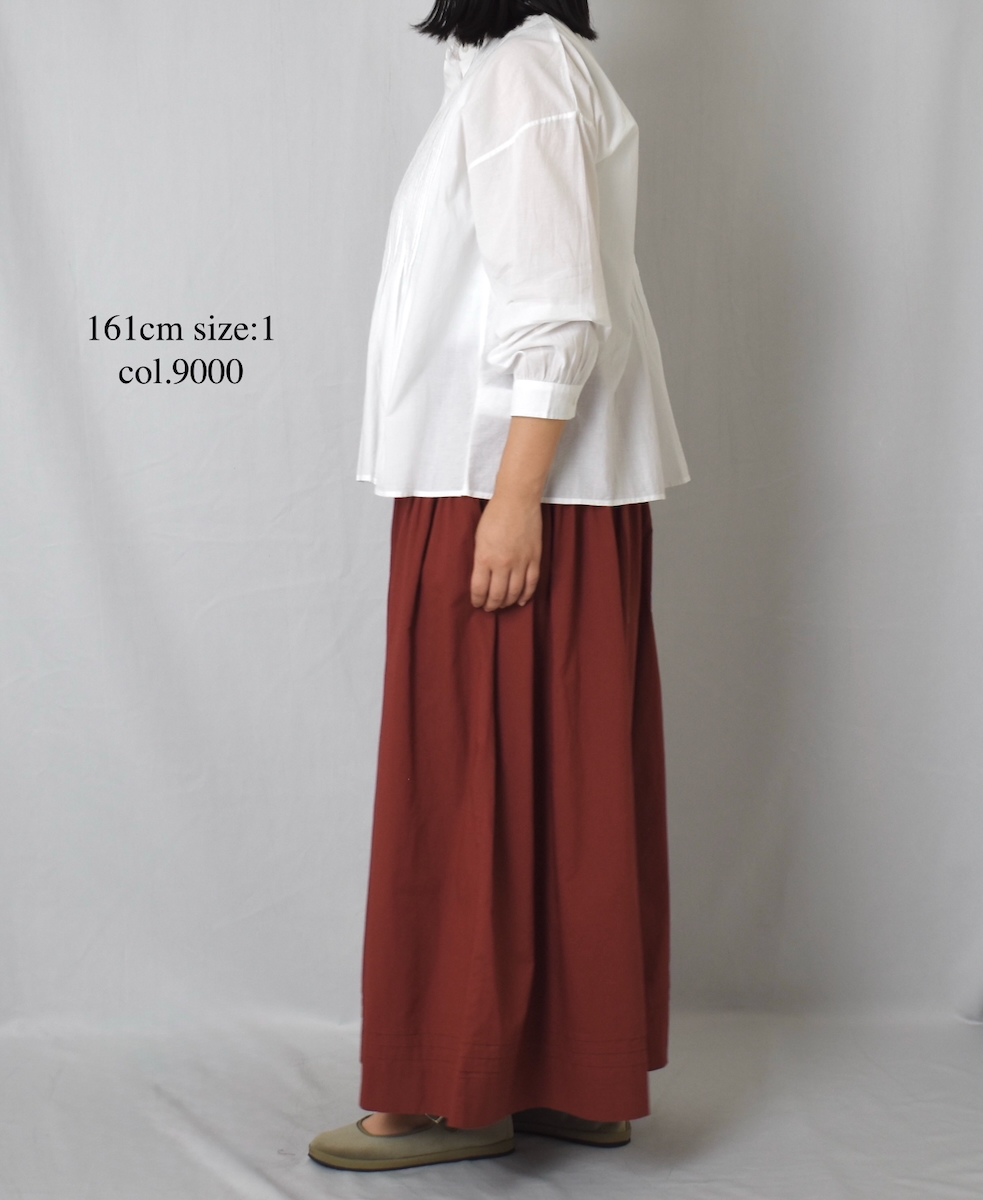 NSL25561(シャツ) 60s CAMBRIC PLAIN BANDED COLLAR PINTUCK SHIRT