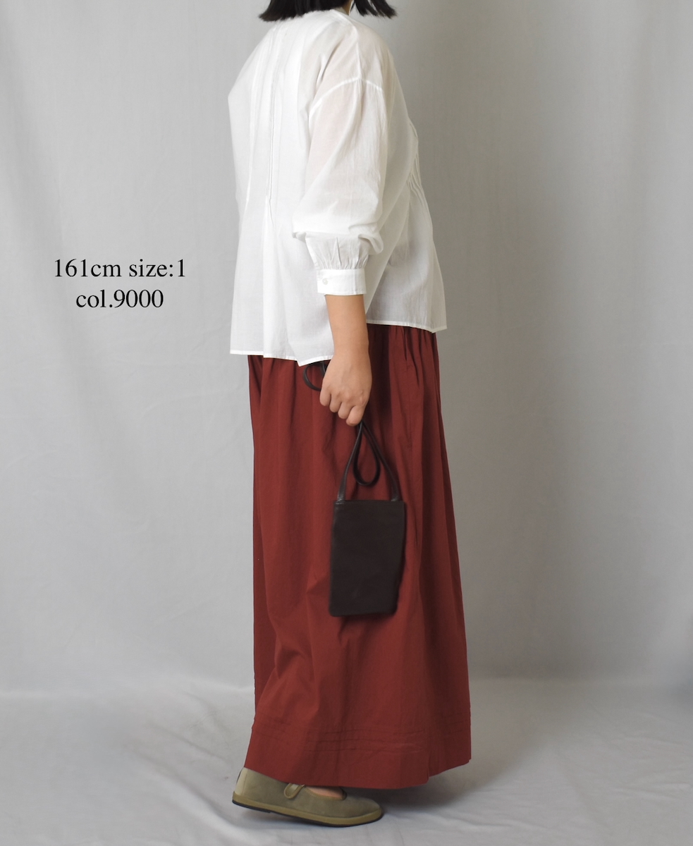 NSL25561(シャツ) 60s CAMBRIC PLAIN BANDED COLLAR PINTUCK SHIRT