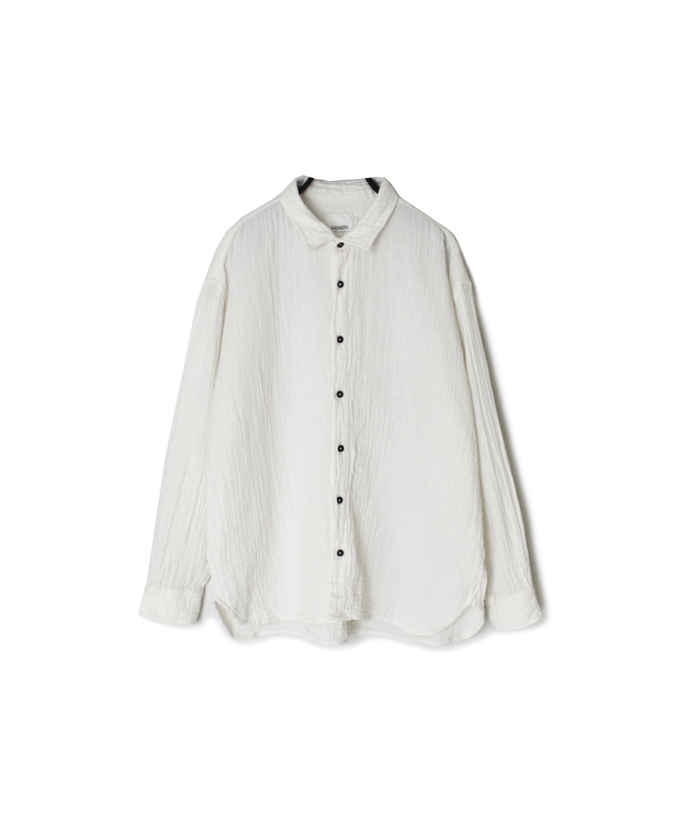 INAM2552GPD (シャツ) DOUBLE GAUZE PLAIN UTILITY REGULAR COLLAR SHIRTS