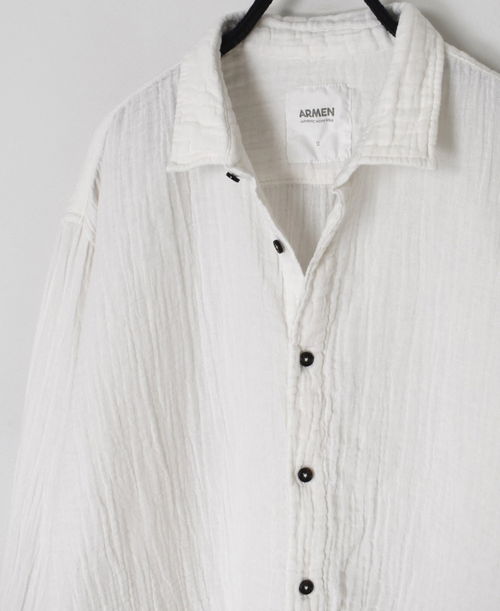 INAM2552GPD (シャツ) DOUBLE GAUZE PLAIN UTILITY REGULAR COLLAR SHIRTS