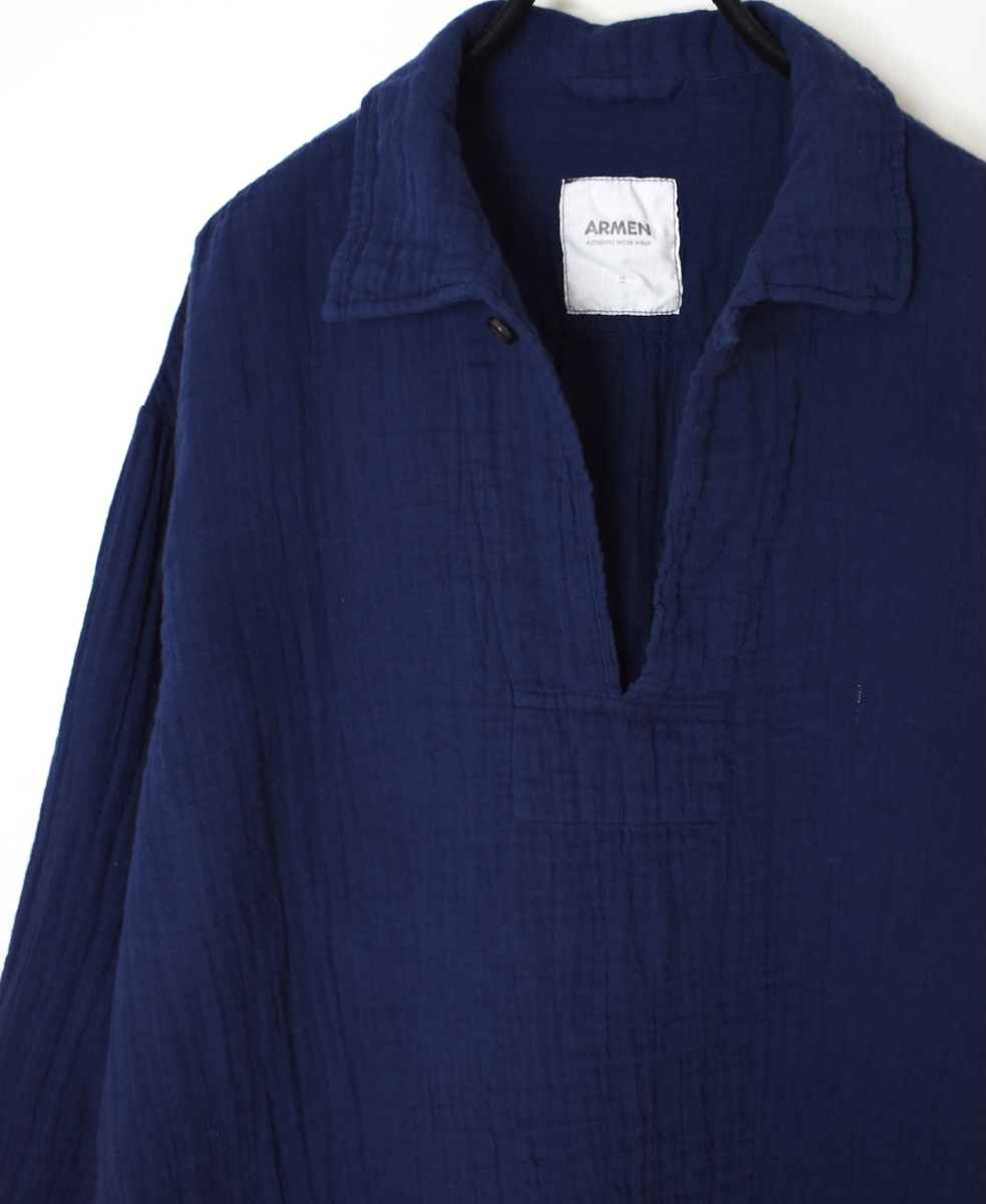 INAM2562GPD (シャツ) DOUBLE GAUZE PLAIN SKIPPER SHIRTS