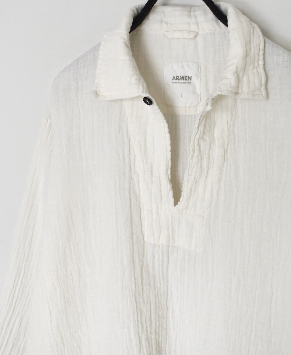 INAM2562GPD (シャツ) DOUBLE GAUZE PLAIN SKIPPER SHIRTS