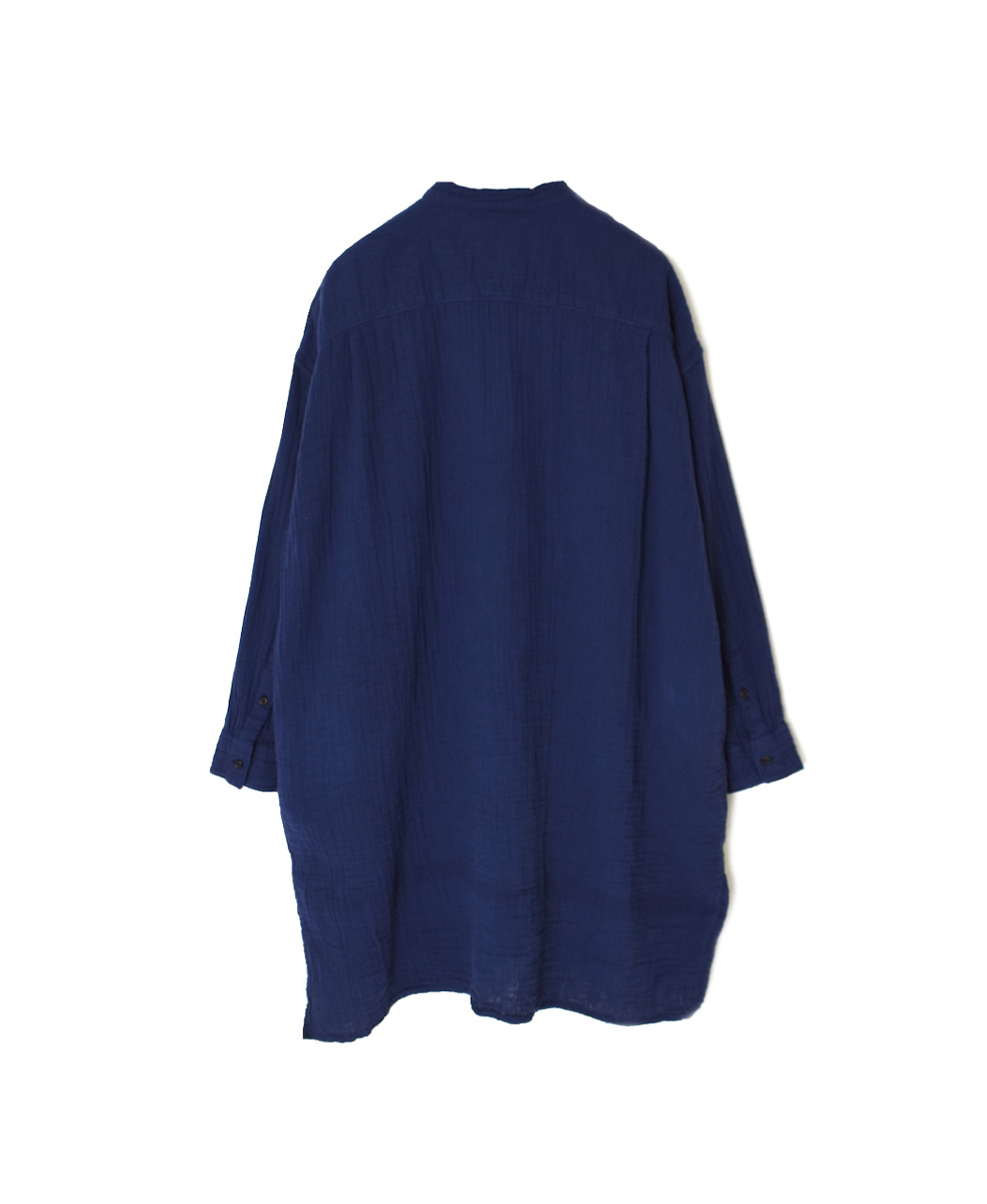 INAM2563GPD (ロングシャツ) DOUBLE GAUZE PLAIN UTILITY BANDED COLLAR SHIRTS