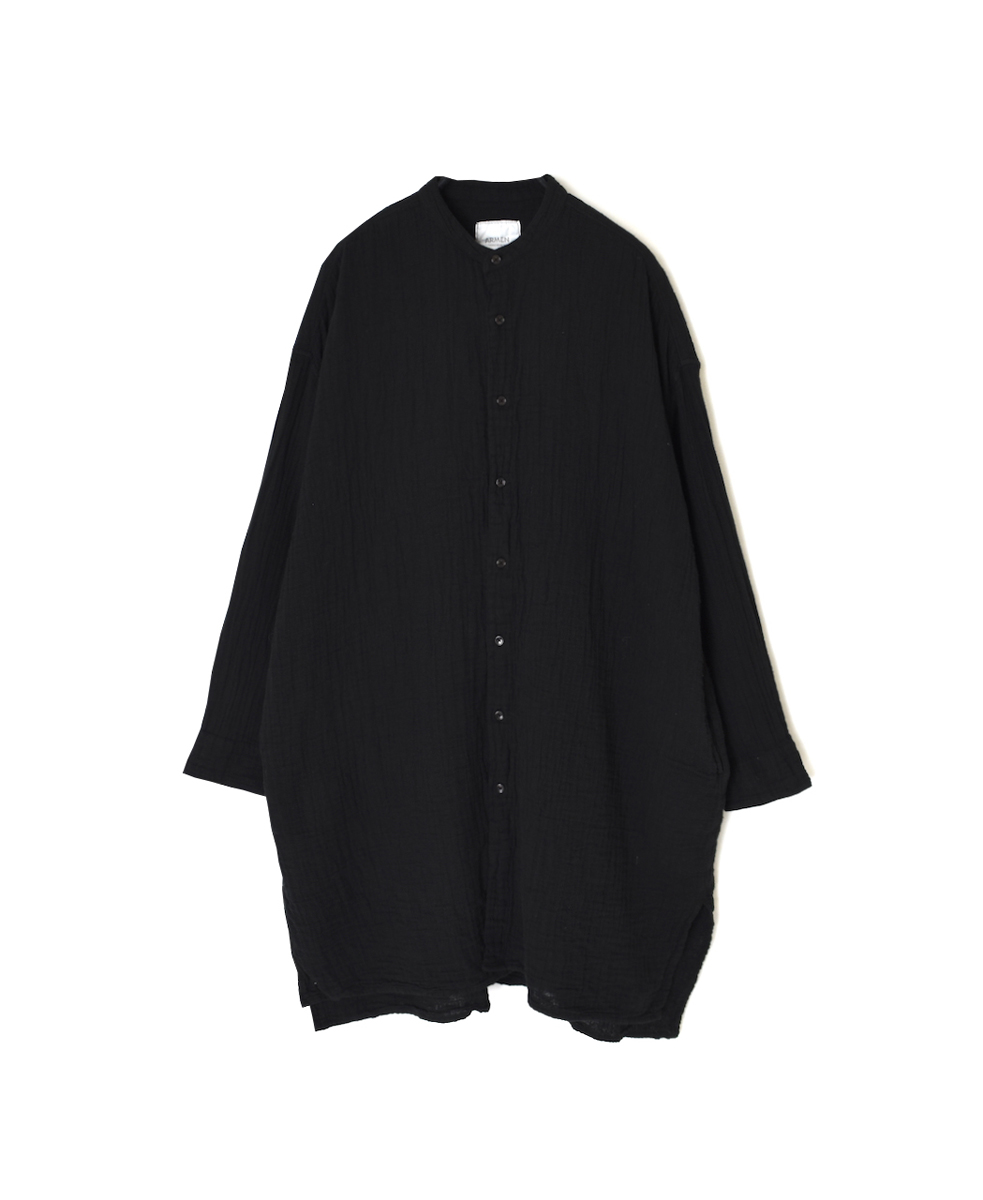 INAM2563GPD (ロングシャツ) DOUBLE GAUZE PLAIN UTILITY BANDED COLLAR SHIRTS