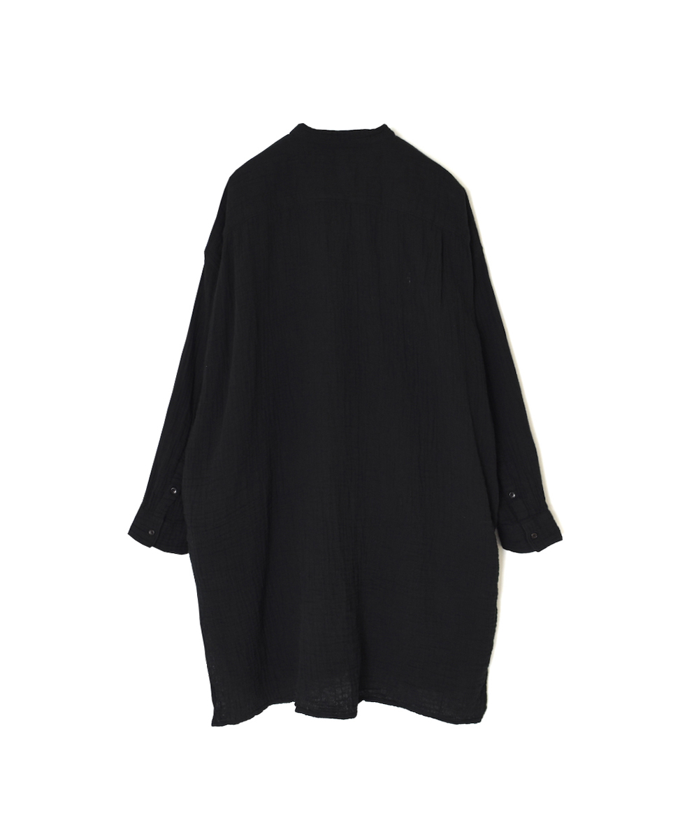 INAM2563GPD (ロングシャツ) DOUBLE GAUZE PLAIN UTILITY BANDED COLLAR SHIRTS