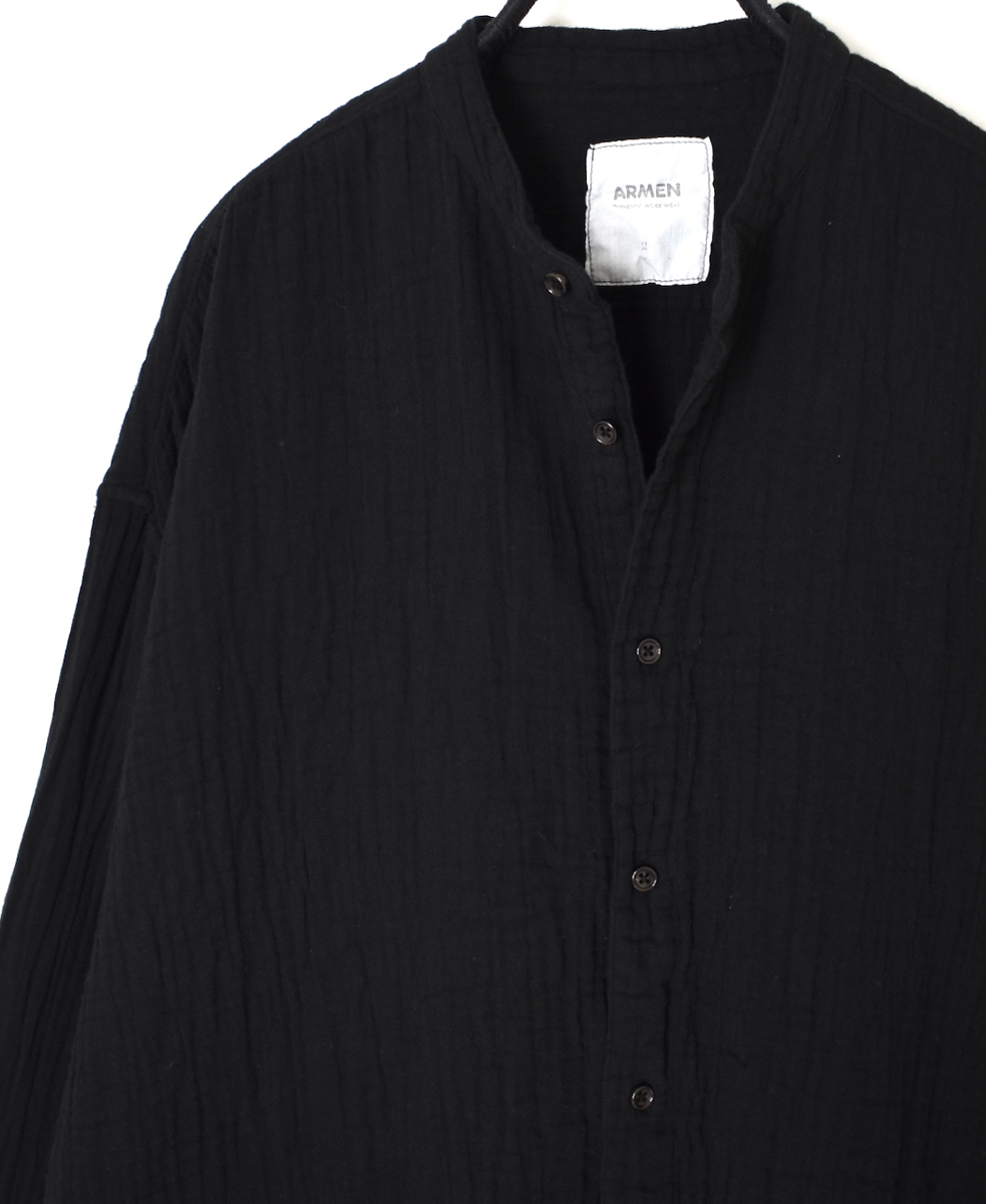 INAM2563GPD (ロングシャツ) DOUBLE GAUZE PLAIN UTILITY BANDED COLLAR SHIRTS