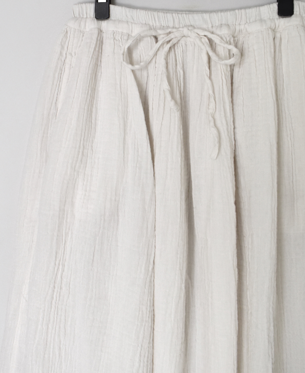 INAM2564GPD (スカート) DOUBLE GAUZE PLAIN EASY GATHERED SKIRT