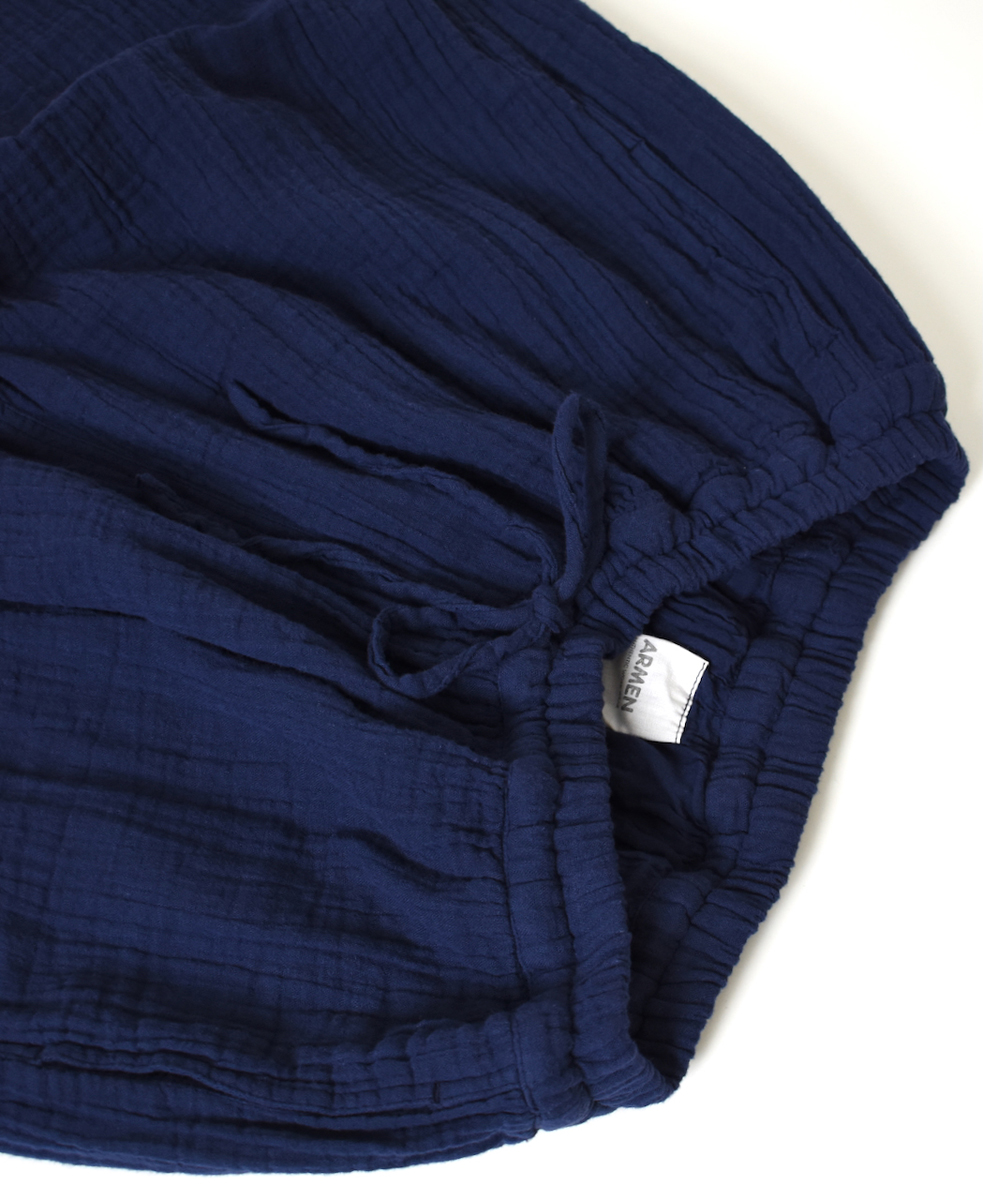 INAM2565GPD (パンツ) DOUBLE GAUZE PLAIN GATHERED EASY PANTS WITH LINING