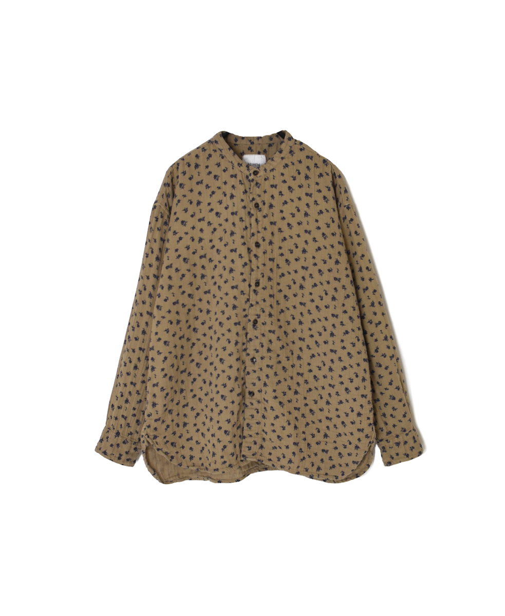 INAM2561GFD (シャツ) DOUBLE GAUZE FLOWER PRINT UTILITY BANDED COLLAR SHIRTS