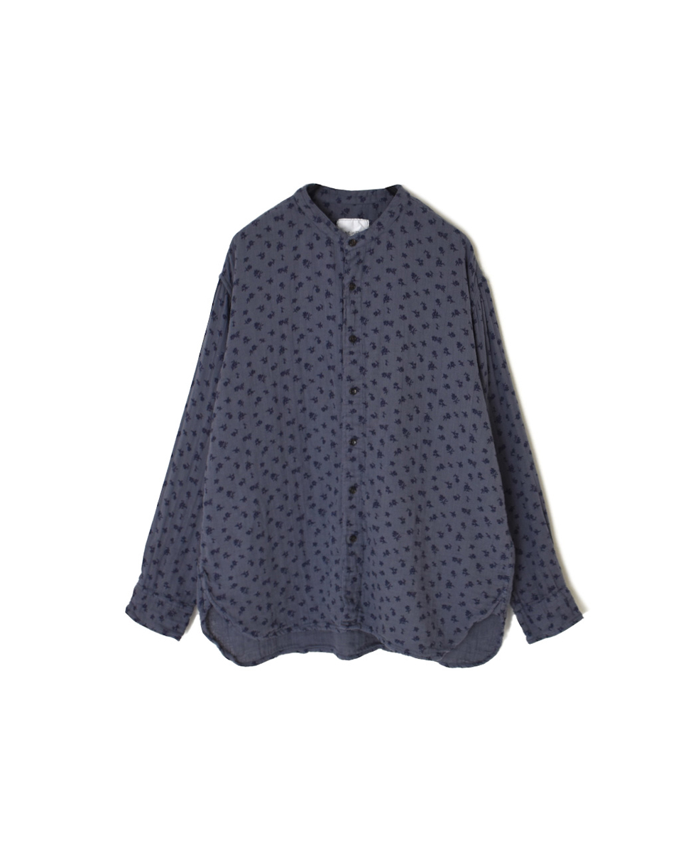 INAM2561GFD (シャツ) DOUBLE GAUZE FLOWER PRINT UTILITY BANDED COLLAR SHIRTS