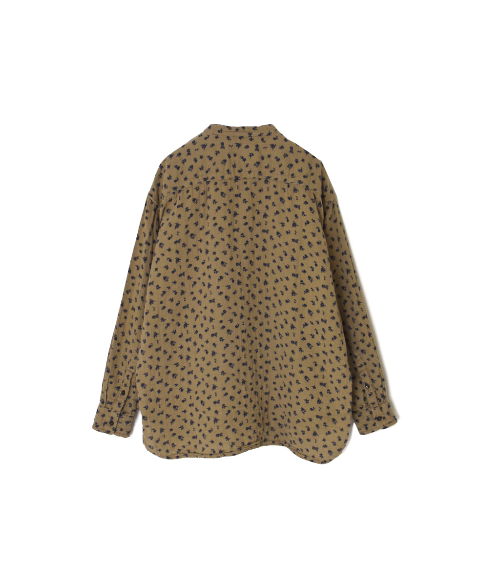 INAM2561GFD (シャツ) DOUBLE GAUZE FLOWER PRINT UTILITY BANDED COLLAR SHIRTS
