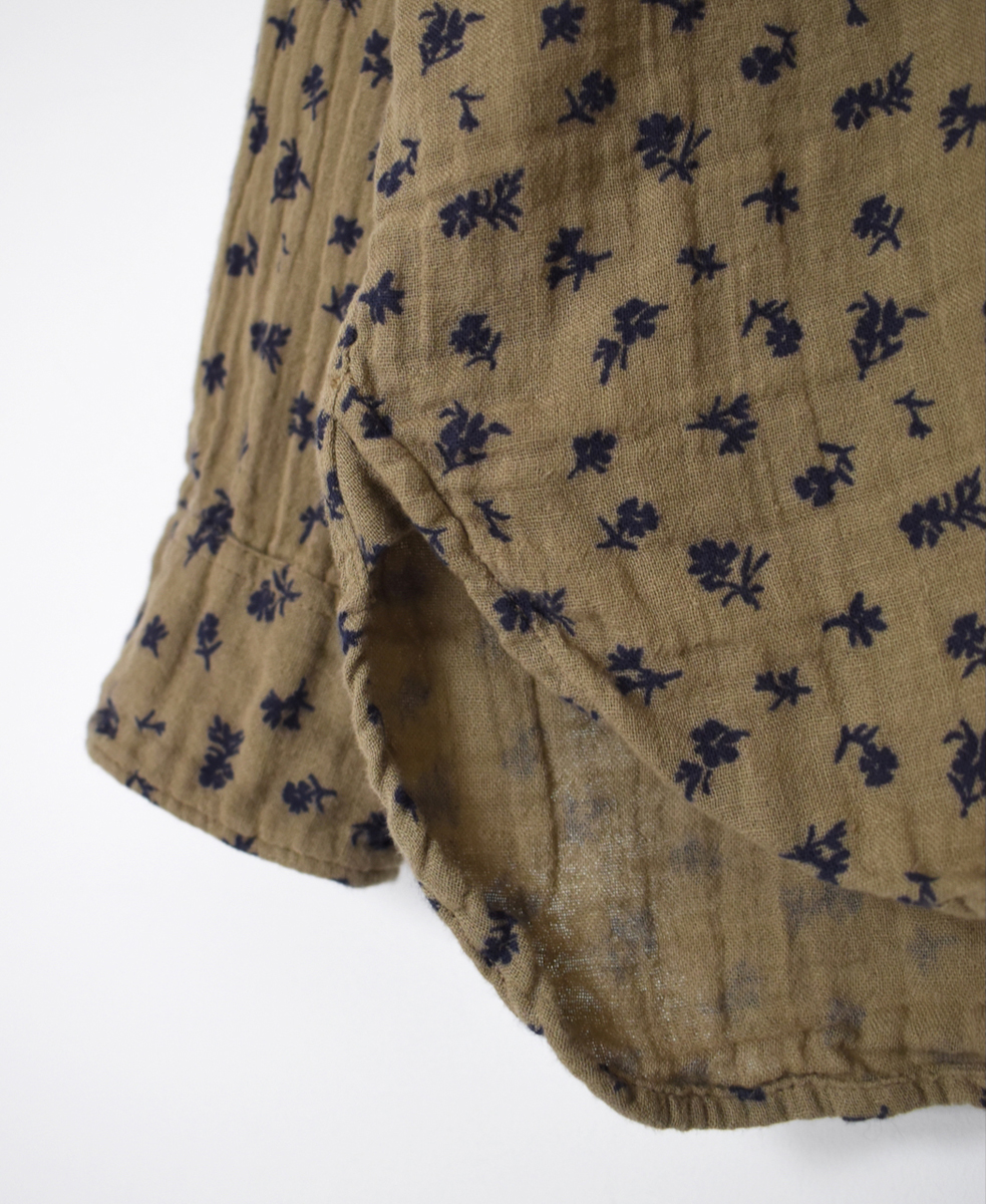INAM2561GFD (シャツ) DOUBLE GAUZE FLOWER PRINT UTILITY BANDED COLLAR SHIRTS