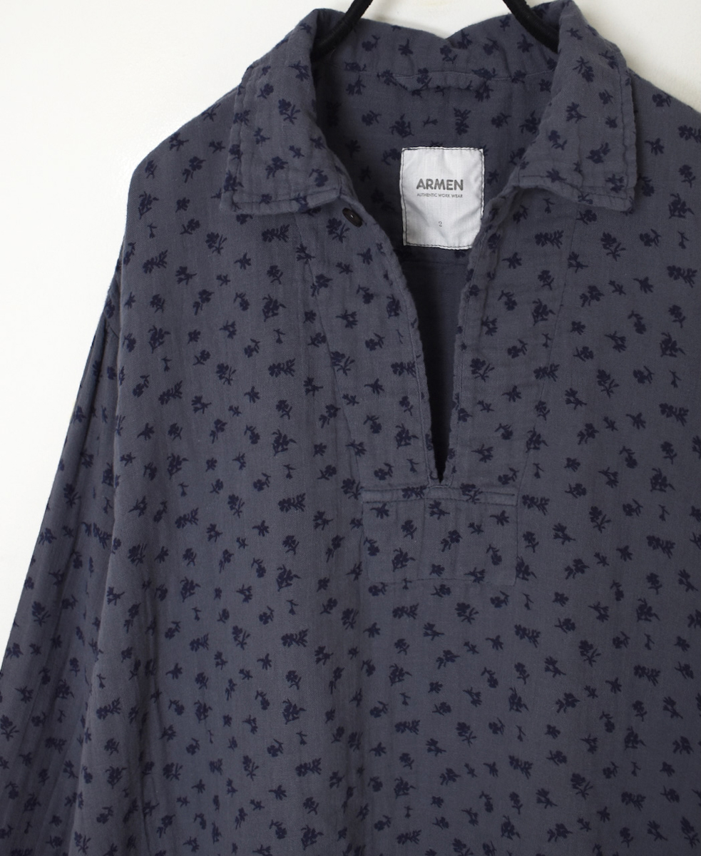 INAM2562GFD (シャツ) DOUBLE GAUZE FLOWER PRINT SKIPPER SHIRTS