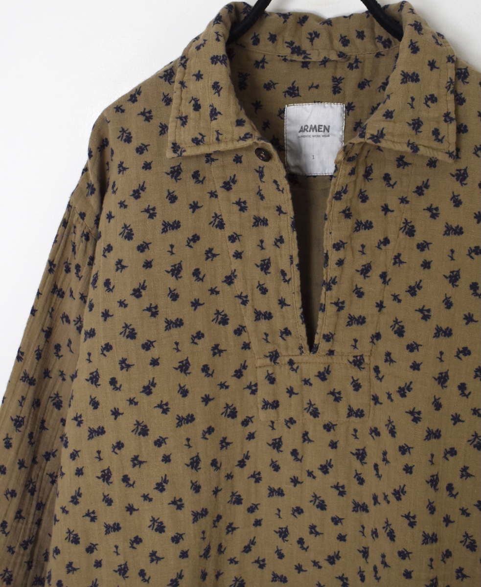 INAM2562GFD (シャツ) DOUBLE GAUZE FLOWER PRINT SKIPPER SHIRTS