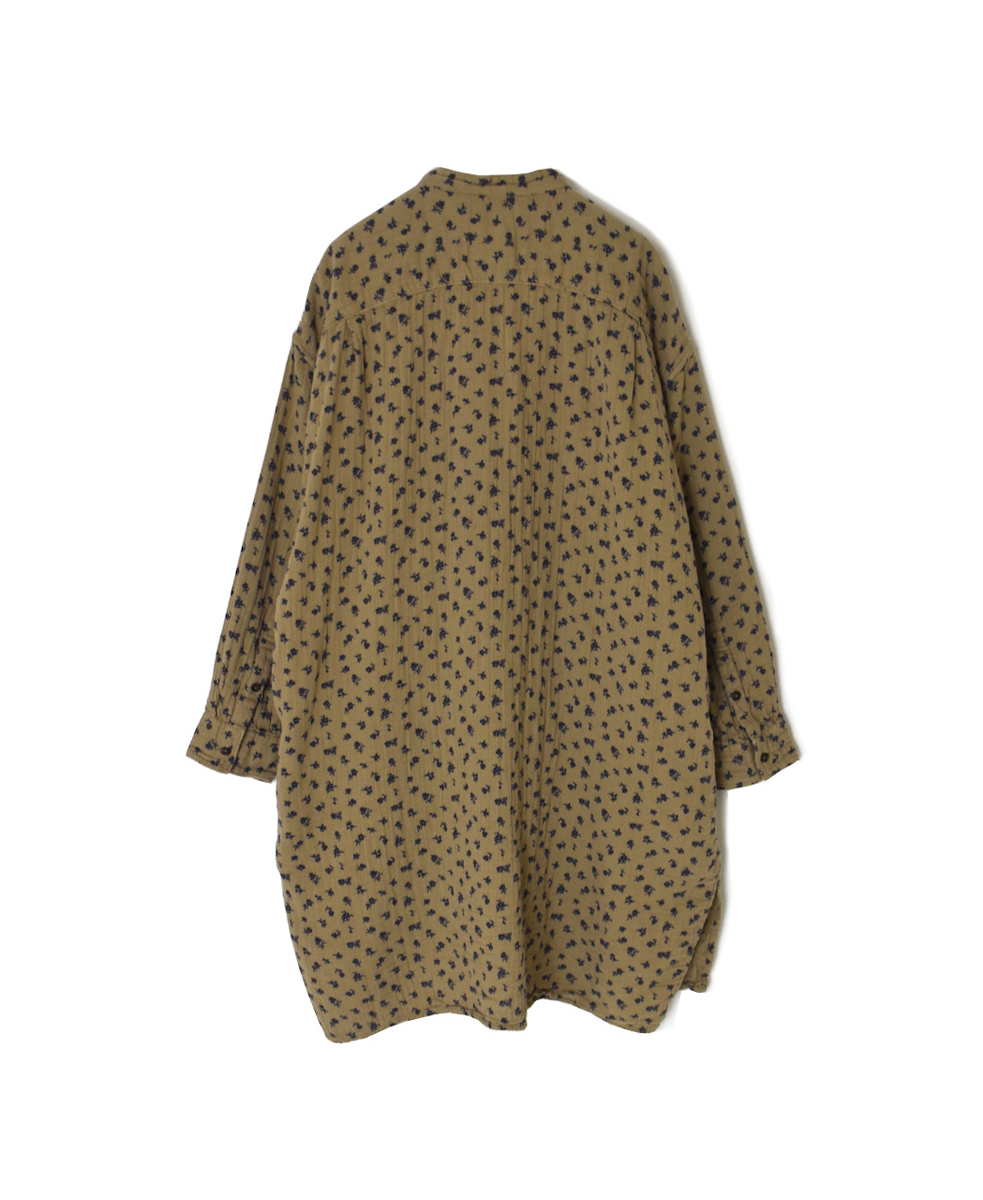 INAM2563GFD (ロングシャツ) DOUBLE GAUZE FLOWER PRINT UTILITY BANDED COLLAR LONG SHIRTS