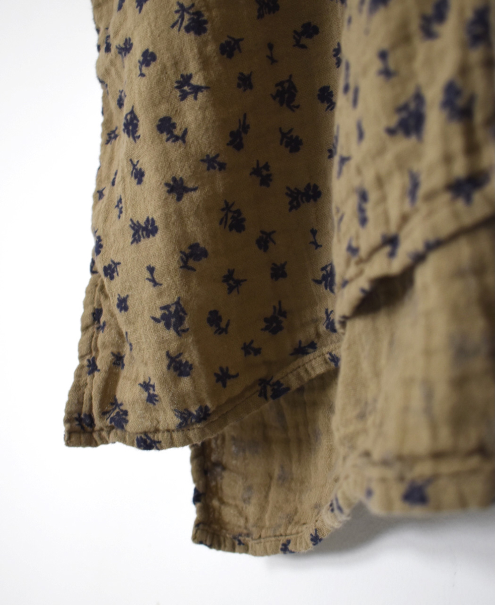 INAM2563GFD (ロングシャツ) DOUBLE GAUZE FLOWER PRINT UTILITY BANDED COLLAR LONG SHIRTS