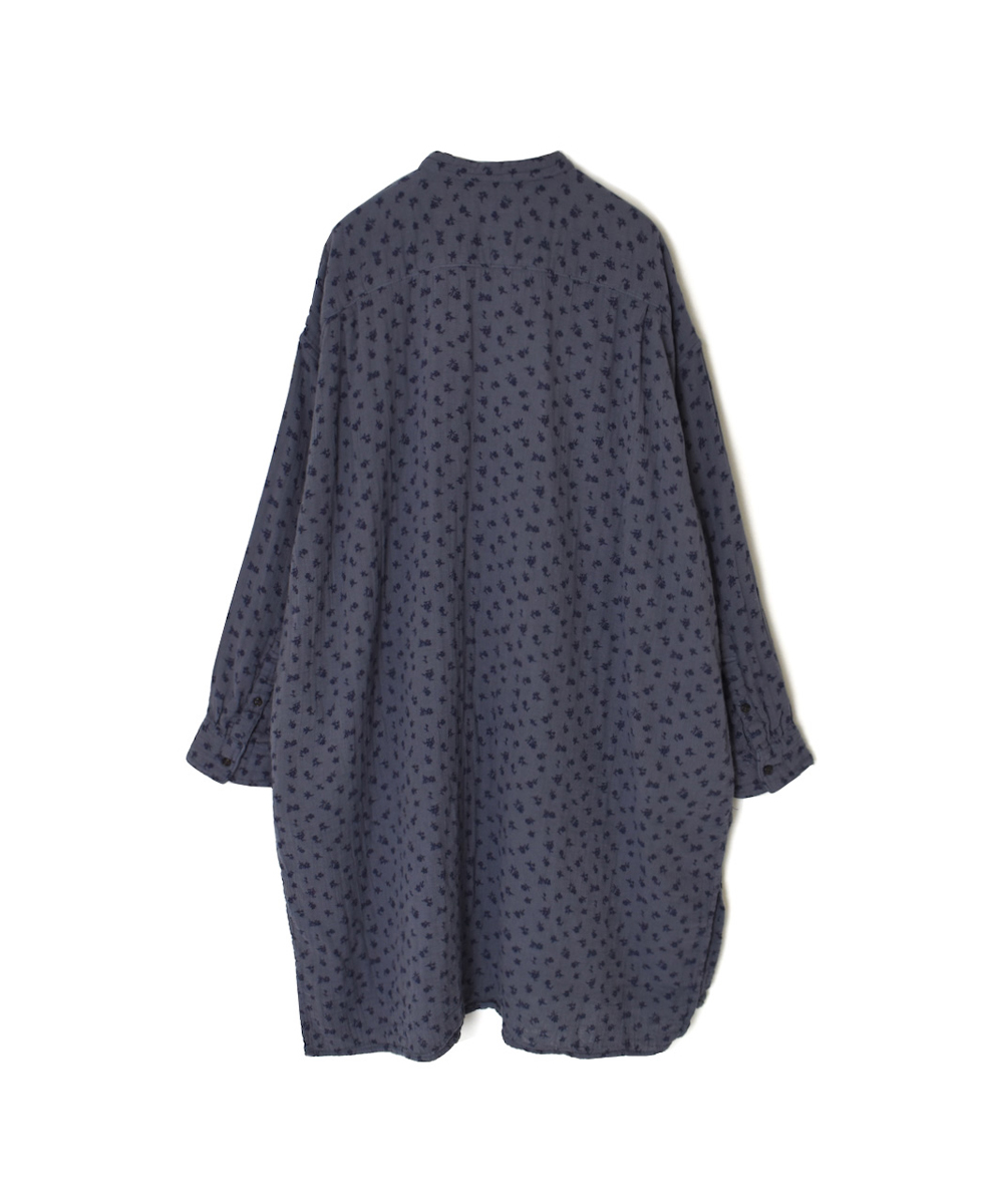 INAM2563GFD (ロングシャツ) DOUBLE GAUZE FLOWER PRINT UTILITY BANDED COLLAR LONG SHIRTS
