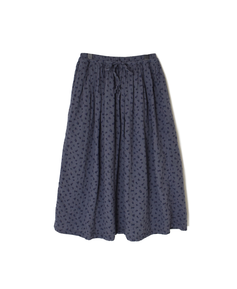INAM2564GFD (スカート) DOUBLE GAUZE FLOWER PRINT EASY GATHERED SKIRT
