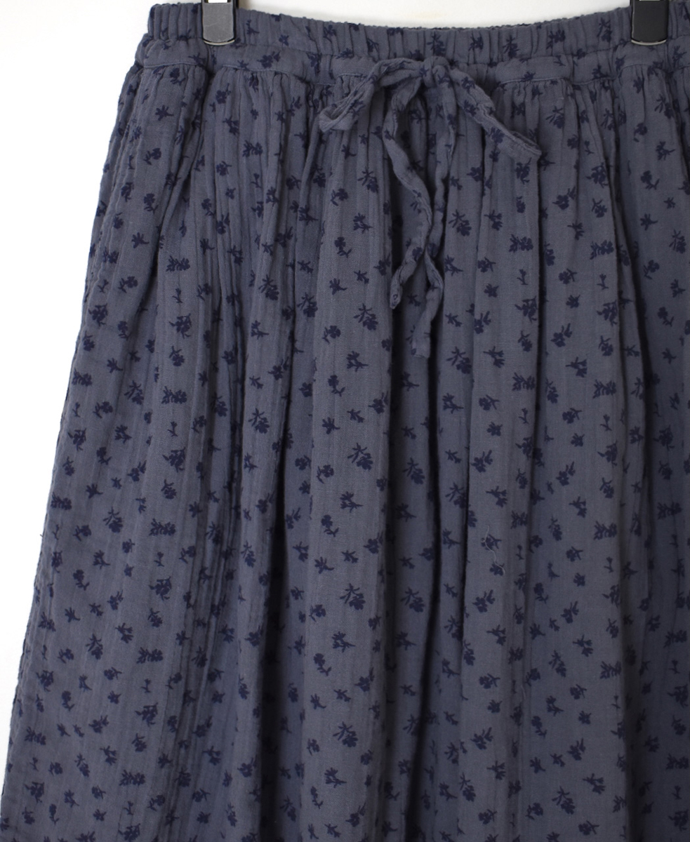 INAM2564GFD (スカート) DOUBLE GAUZE FLOWER PRINT EASY GATHERED SKIRT