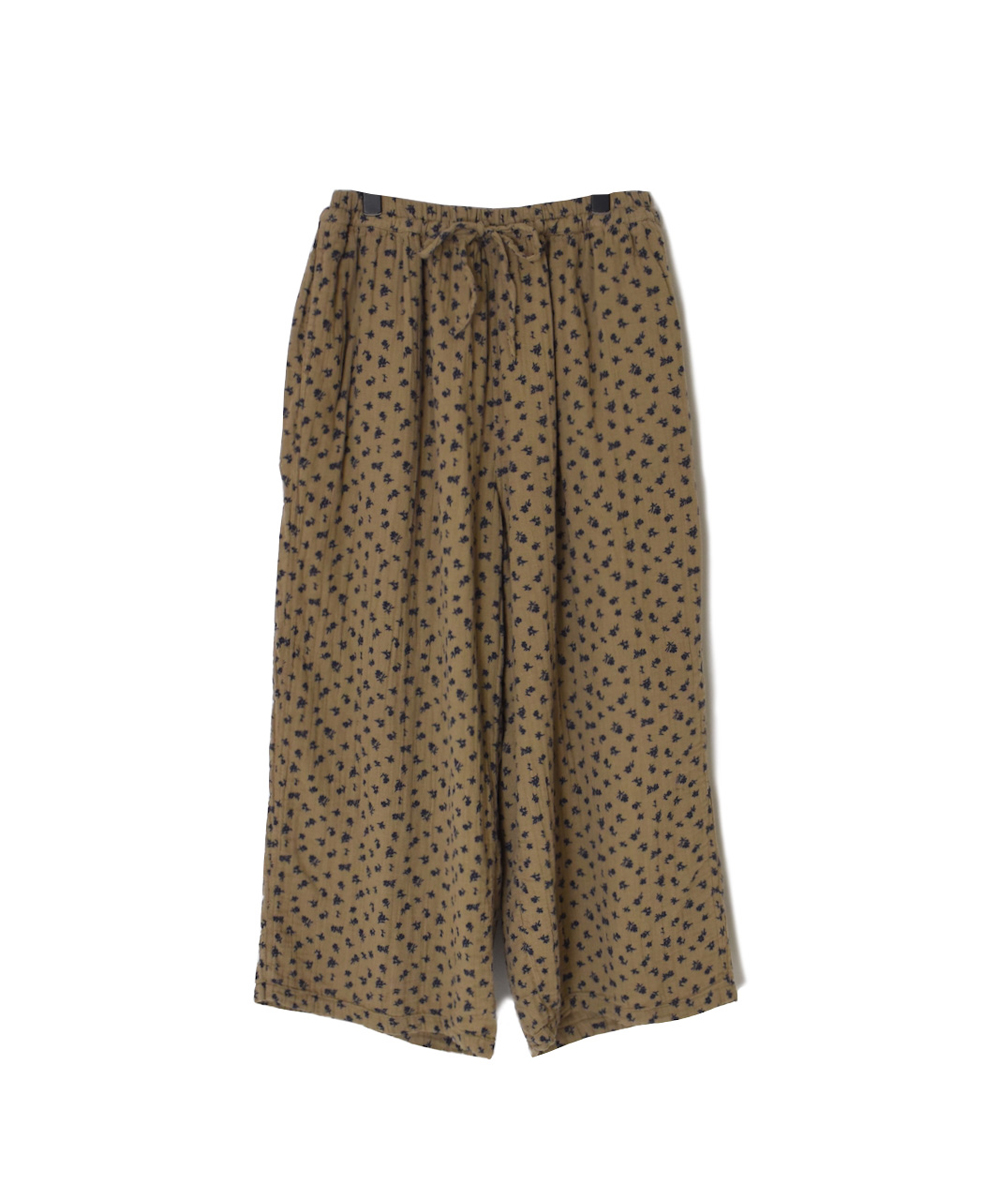 INAM2565GFD (パンツ) DOUBLE GAUZE FLOWER PRINT GATHERED EASY PANTS WITH LINING
