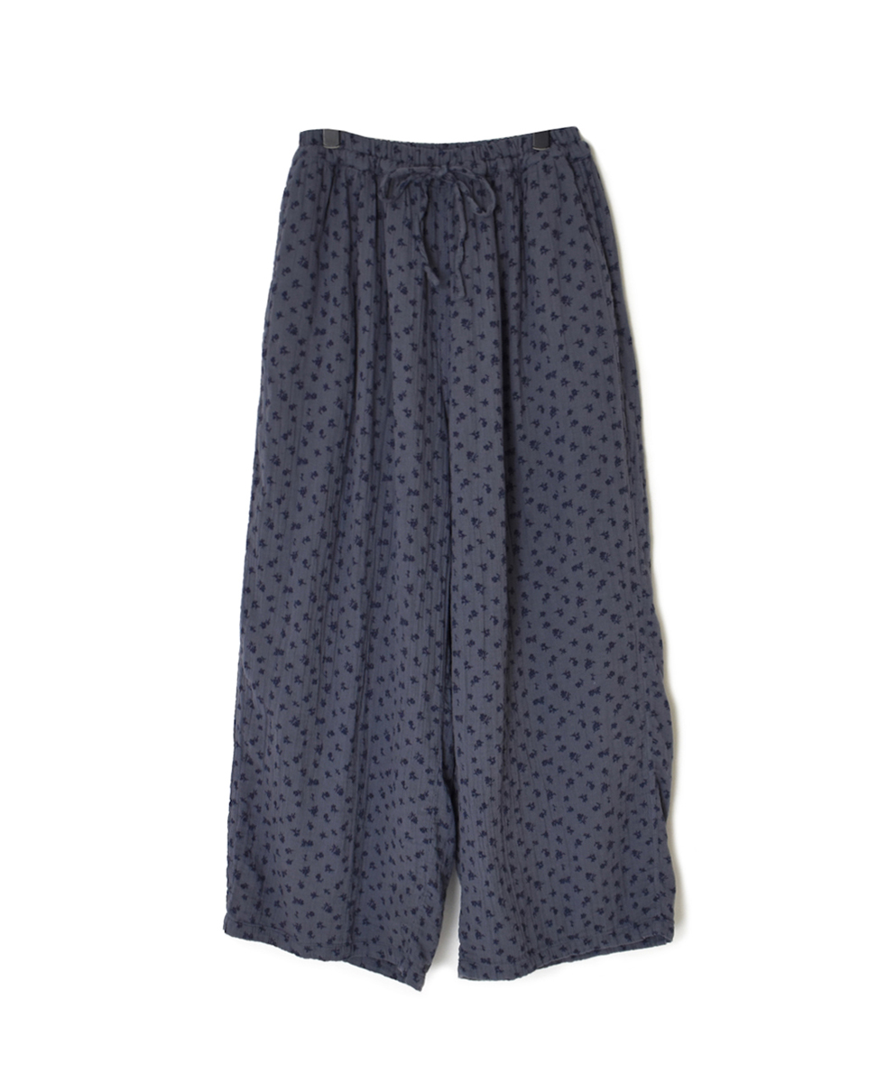 INAM2565GFD (パンツ) DOUBLE GAUZE FLOWER PRINT GATHERED EASY PANTS WITH LINING