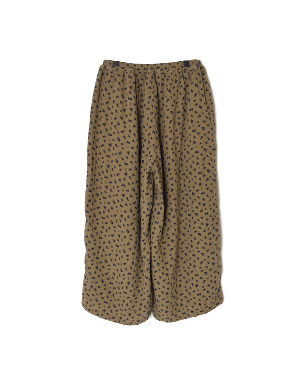 INAM2565GFD (パンツ) DOUBLE GAUZE FLOWER PRINT GATHERED EASY PANTS WITH LINING