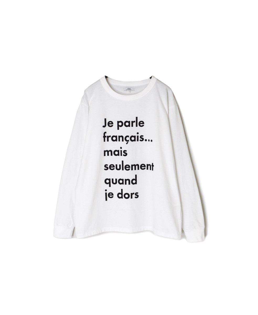 NFA2351P46(Tシャツ) "JE PARLE"COTTON JERSEY CREW NECK OVERSIZE L/SL T WITH CUFF