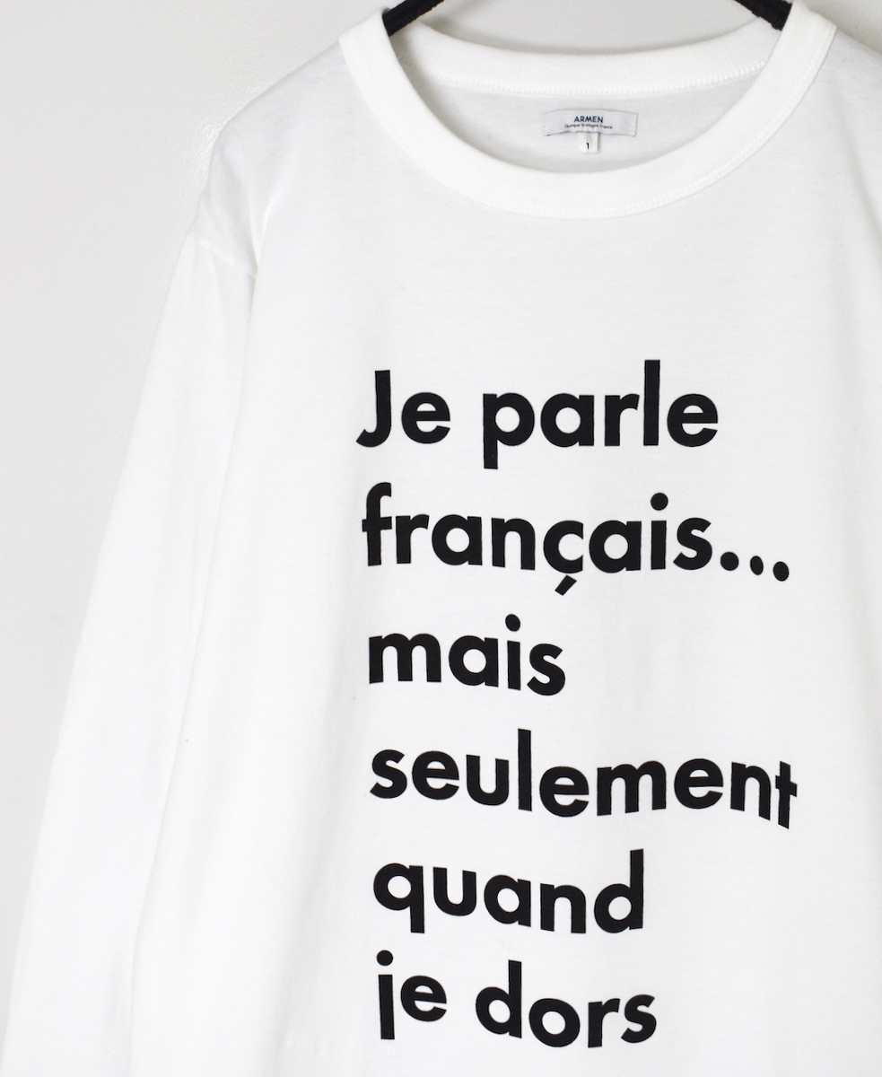 NFA2351P46(Tシャツ) "JE PARLE"COTTON JERSEY CREW NECK OVERSIZE L/SL T WITH CUFF
