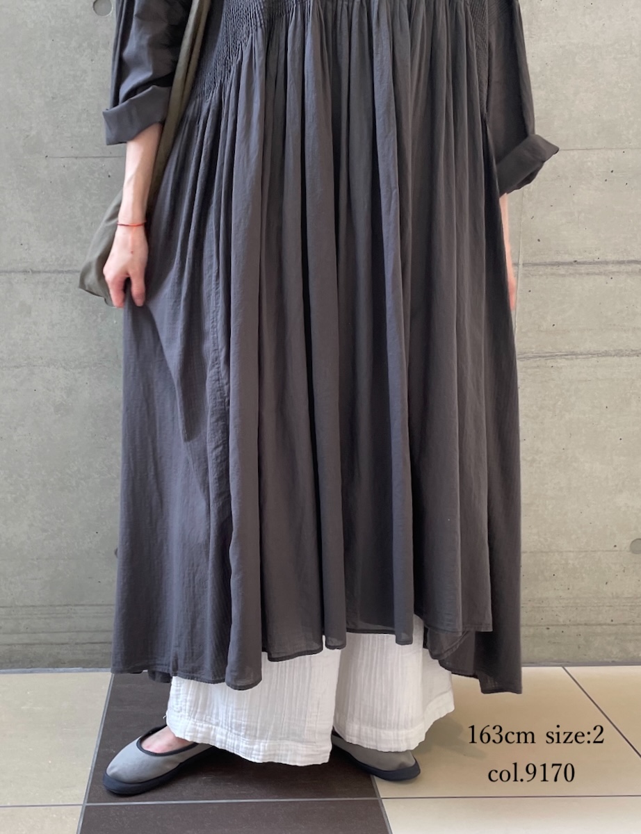 INAM2565GPD (パンツ) DOUBLE GAUZE PLAIN GATHERED EASY PANTS WITH LINING