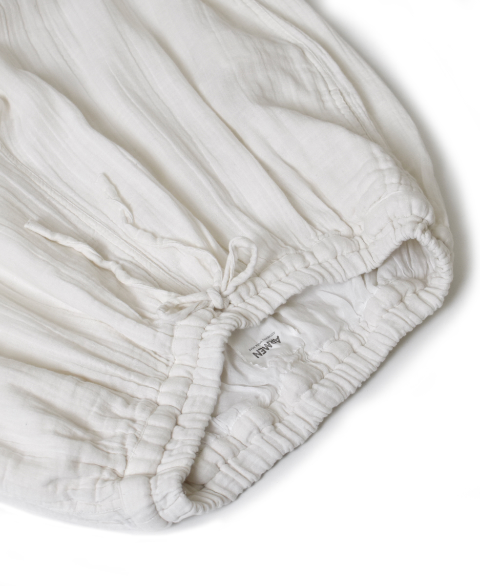 INAM2565GPD (パンツ) DOUBLE GAUZE PLAIN GATHERED EASY PANTS WITH LINING