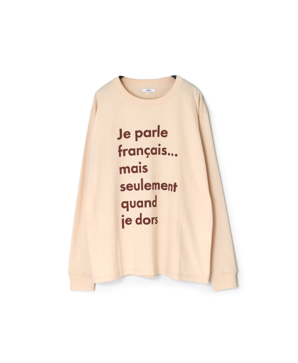 NFA2351P46(Tシャツ) "JE PARLE"COTTON JERSEY CREW NECK OVERSIZE L/SL T WITH CUFF