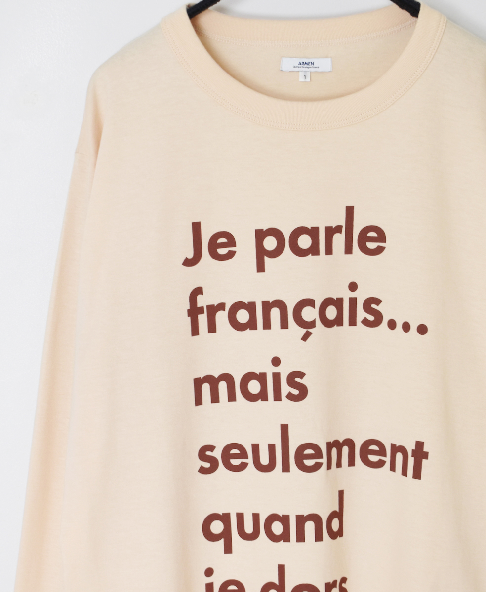 NFA2351P46(Tシャツ) "JE PARLE"COTTON JERSEY CREW NECK OVERSIZE L/SL T WITH CUFF