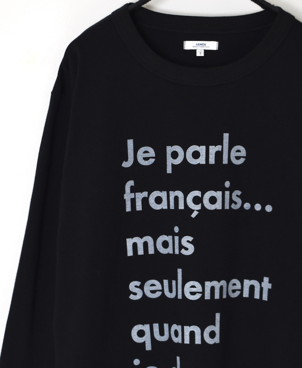 NFA2351P46(Tシャツ) "JE PARLE"COTTON JERSEY CREW NECK OVERSIZE L/SL T WITH CUFF