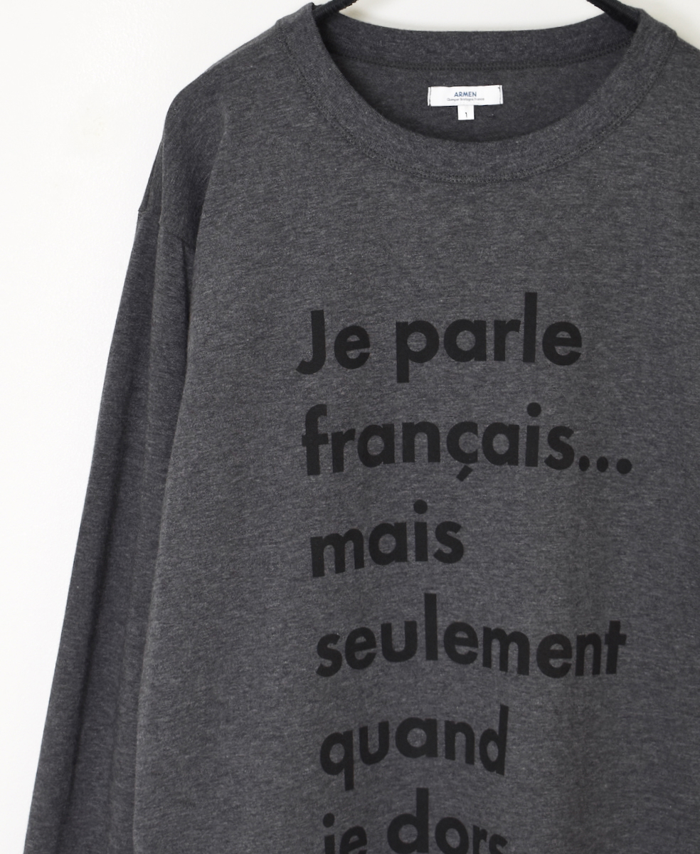 NFA2351P46(Tシャツ) "JE PARLE"COTTON JERSEY CREW NECK OVERSIZE L/SL T WITH CUFF