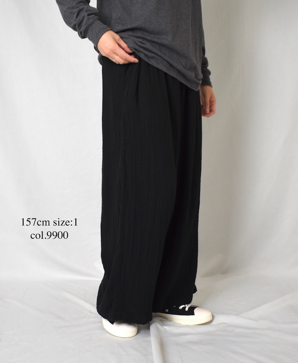 INAM2565GPD (パンツ) DOUBLE GAUZE PLAIN GATHERED EASY PANTS WITH LINING
