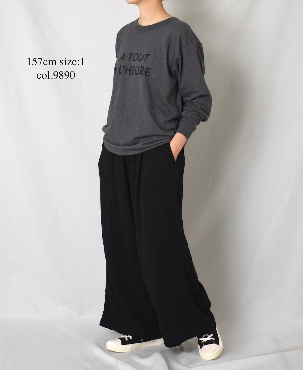 NFA2351P45(Tシャツ) "A TOUT"COTTON JERSEY CREW NECK OVERSIZE L/SL T WITH CUFF