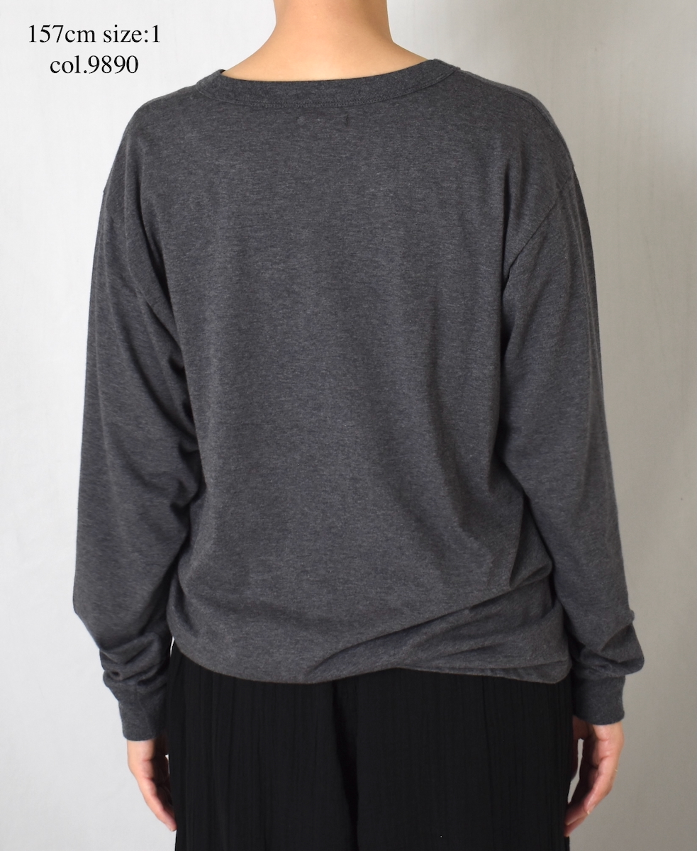 NFA2351P45(Tシャツ) "A TOUT"COTTON JERSEY CREW NECK OVERSIZE L/SL T WITH CUFF