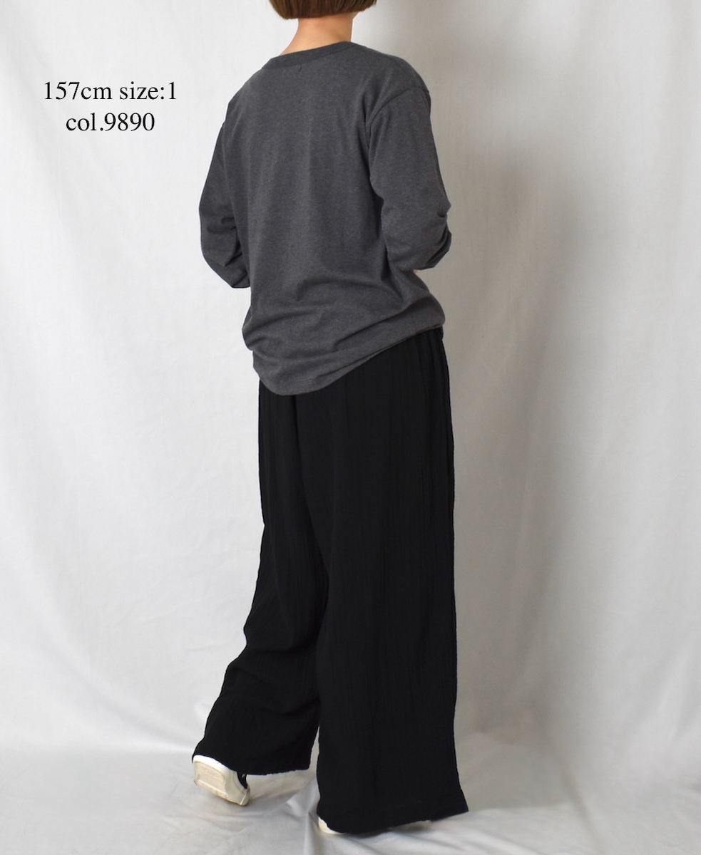 NFA2351P45(Tシャツ) "A TOUT"COTTON JERSEY CREW NECK OVERSIZE L/SL T WITH CUFF