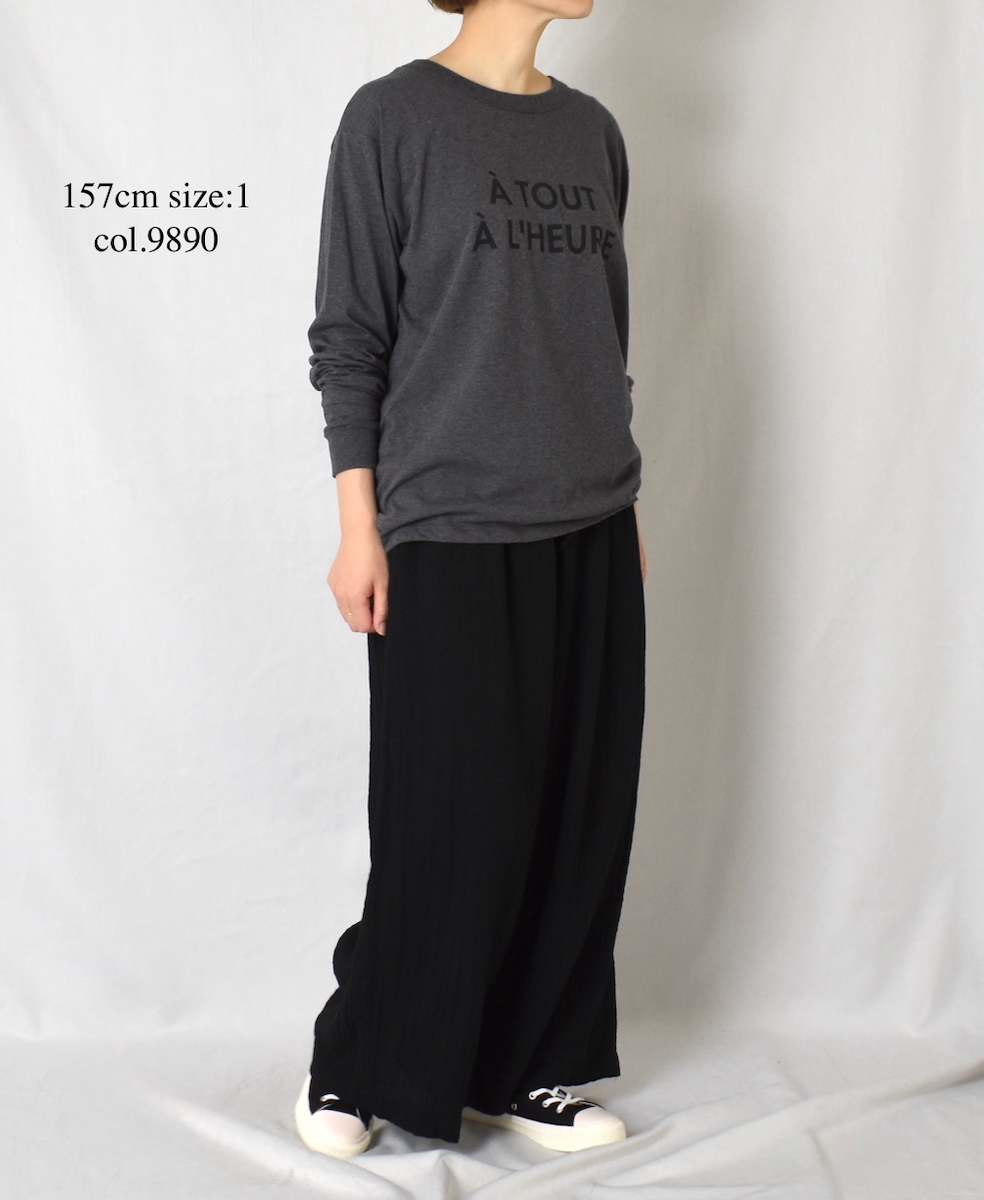 NFA2351P45(Tシャツ) "A TOUT"COTTON JERSEY CREW NECK OVERSIZE L/SL T WITH CUFF