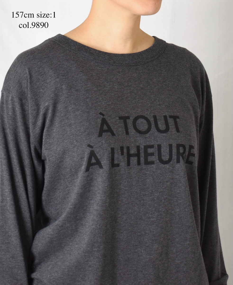 NFA2351P45(Tシャツ) "A TOUT"COTTON JERSEY CREW NECK OVERSIZE L/SL T WITH CUFF