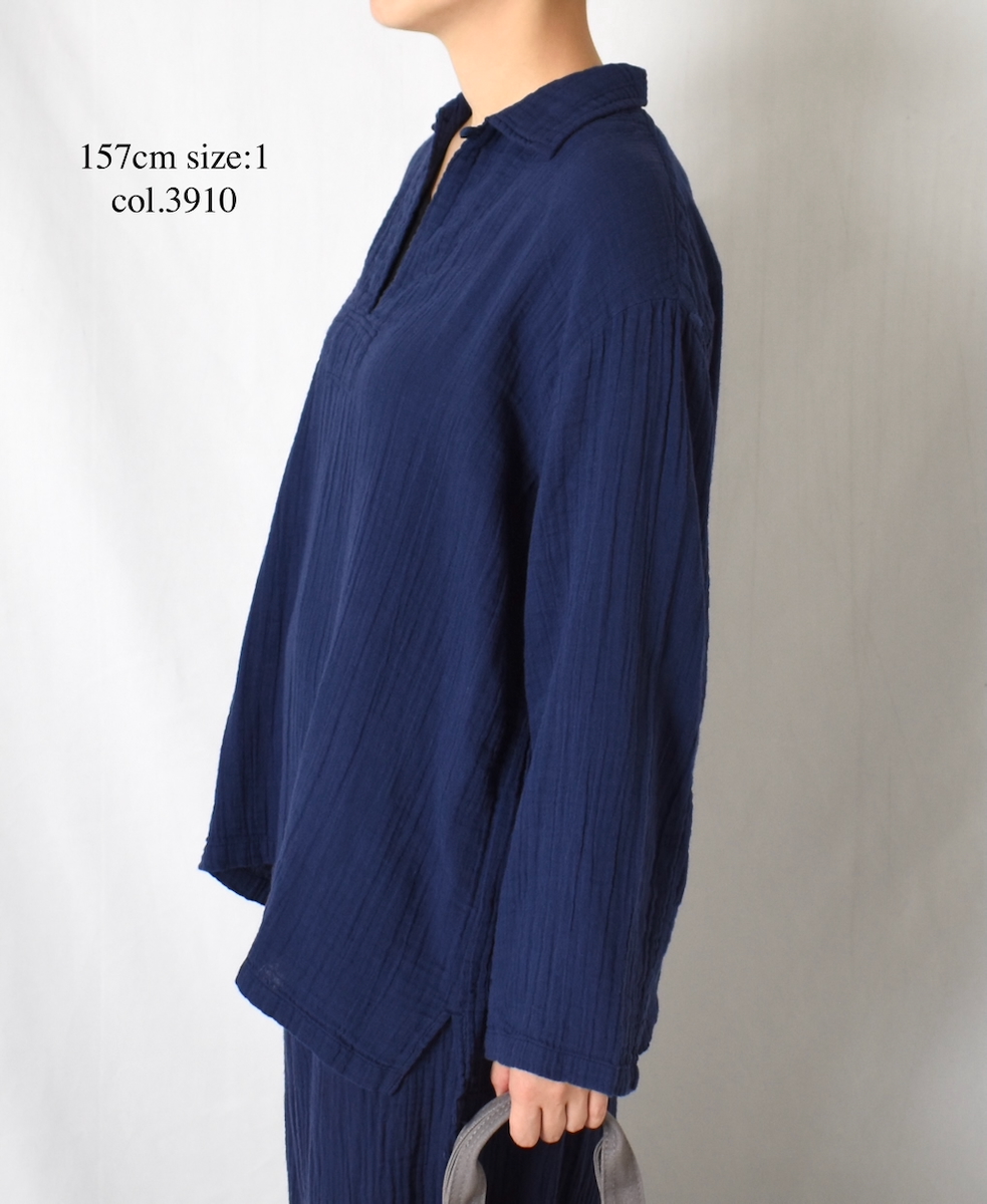 INAM2562GPD (シャツ) DOUBLE GAUZE PLAIN SKIPPER SHIRTS