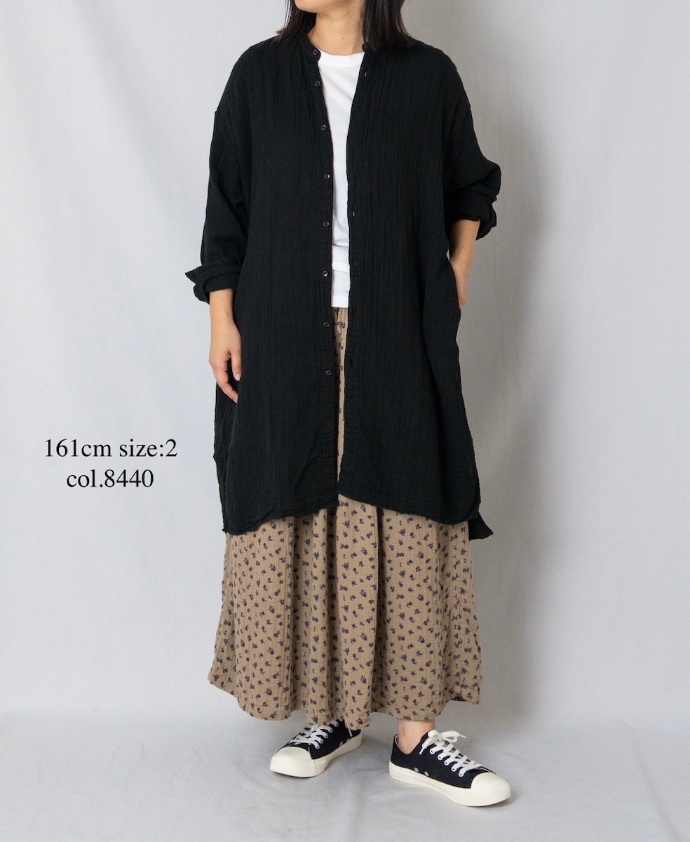 INAM2564GFD (スカート) DOUBLE GAUZE FLOWER PRINT EASY GATHERED SKIRT
