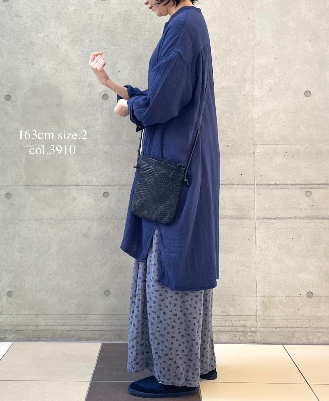 INAM2563GPD (ロングシャツ) DOUBLE GAUZE PLAIN UTILITY BANDED COLLAR SHIRTS