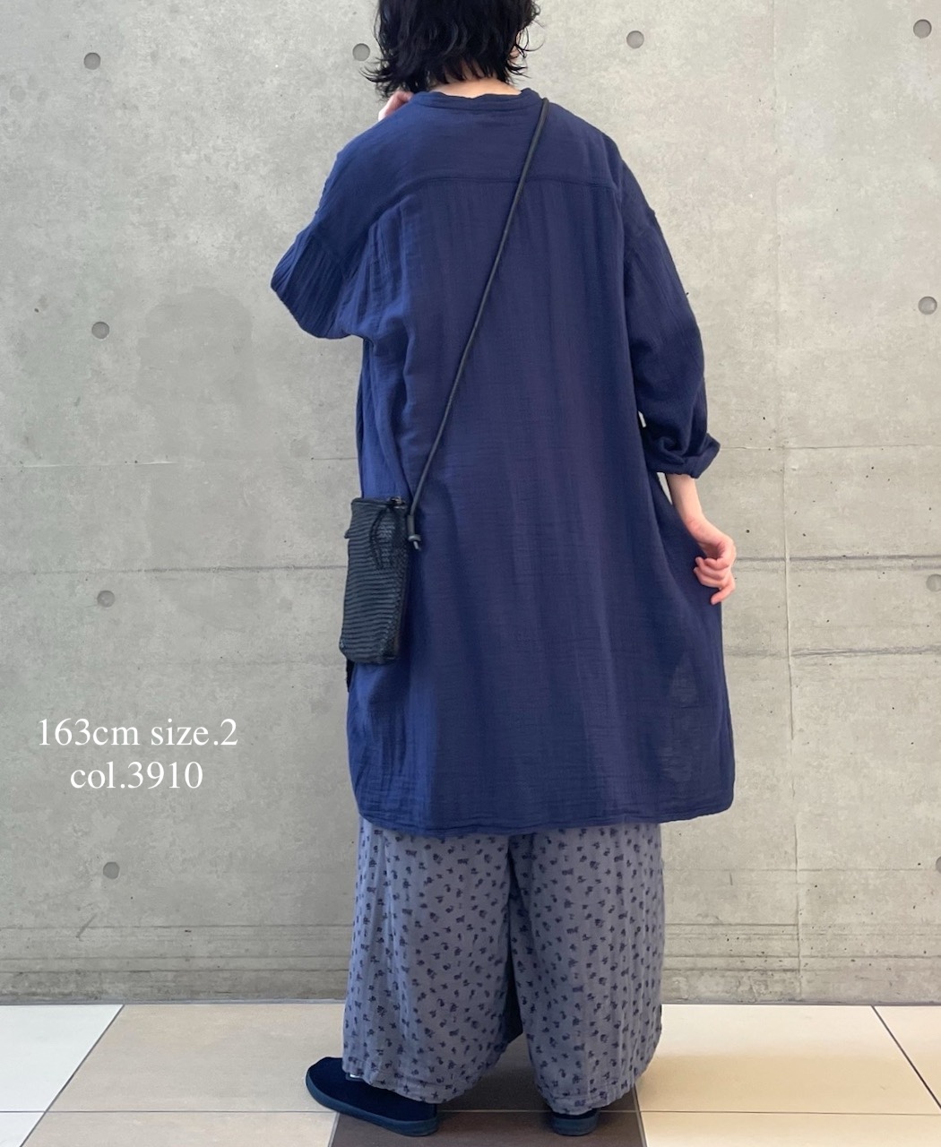 INAM2563GPD (ロングシャツ) DOUBLE GAUZE PLAIN UTILITY BANDED COLLAR SHIRTS